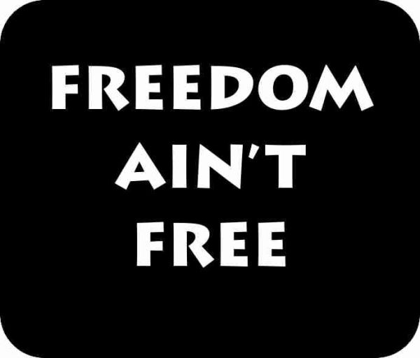 Freedom Ain't Free Black Art Mouse Pad